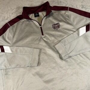 Y2K Vintage Colosseum Missouri State Bears Quarter Zip | Grey/Burgundy | XL